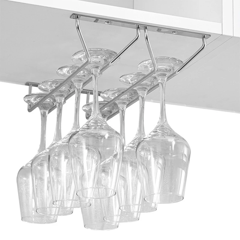 

Wine Glass Rack,Under Cabinet Wall Rack,Two Rows of Wine Glass Hangers,Wine Glass Rack Storage Racks,for Cabinet Kitchen