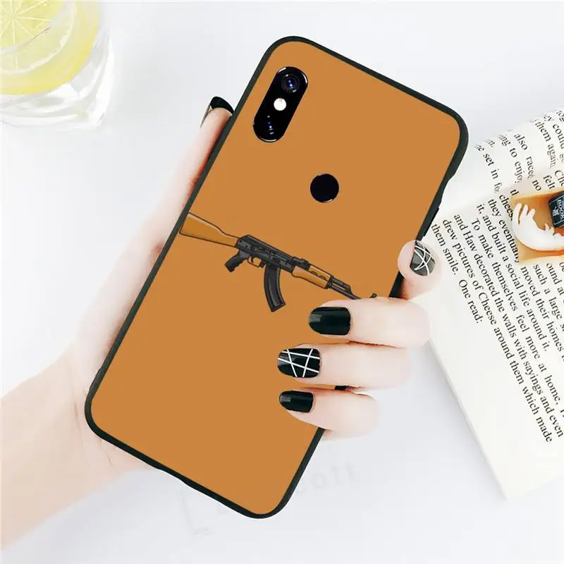 

AK-47 Black mechanical Phone Case For Xiaomi Redmi note 7 8 9 t k30 max3 9 s 10 pro lite