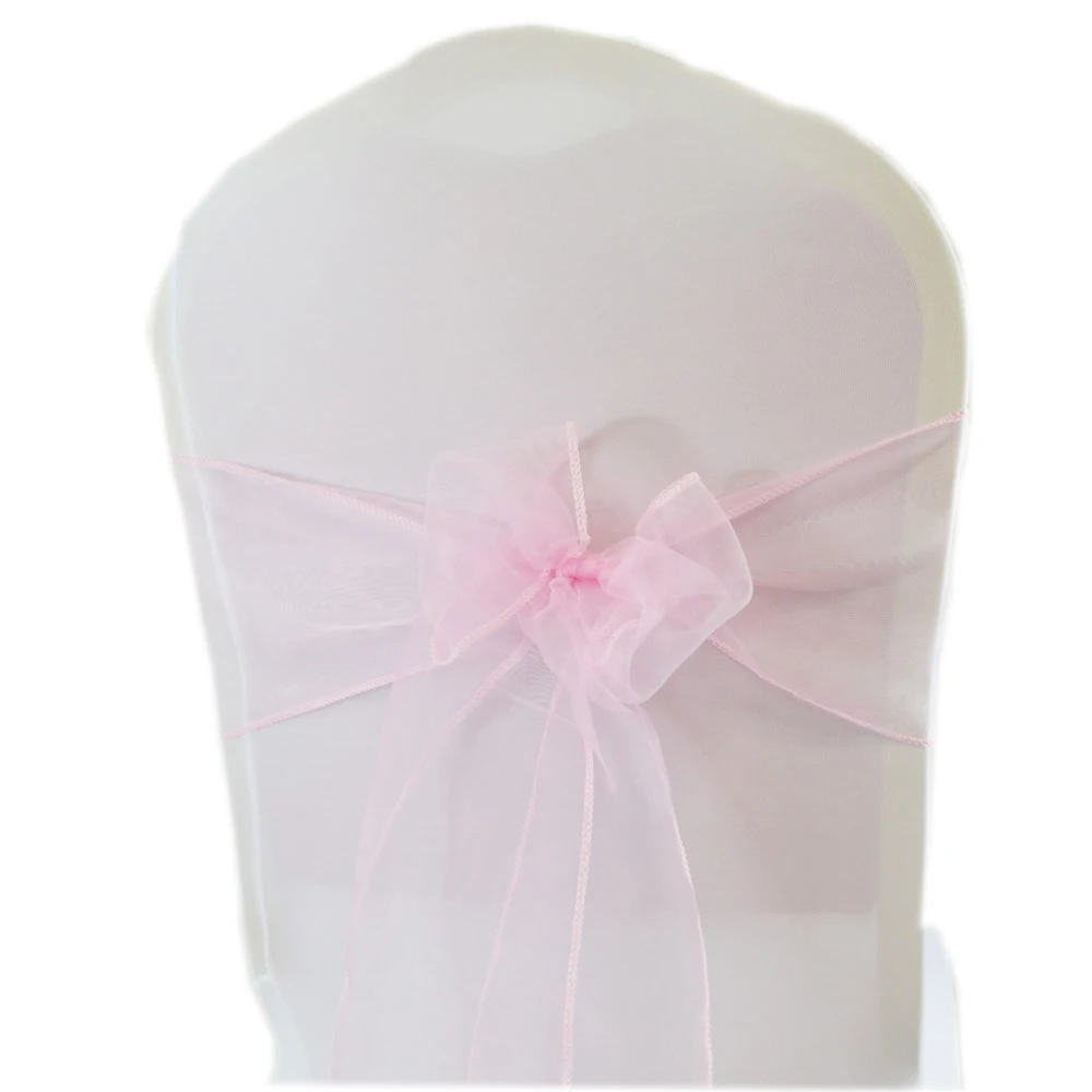 Silla de Organza con nudo para boda, decoraci&oacute;n chiavari, banda para silla, banquete, Fiesta en casa, Hotel, decoraci&oacute;n con lazo, 50 Uds.-2