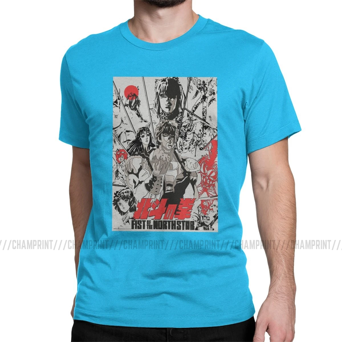Fist Of The North Star, мужские футболки, Kenshiro Hokuto No Ken, Забавные футболки с круглым вырезом, футболки, чистый хлопок, подарок на день рождения, одежда - Цвет: Королевский синий