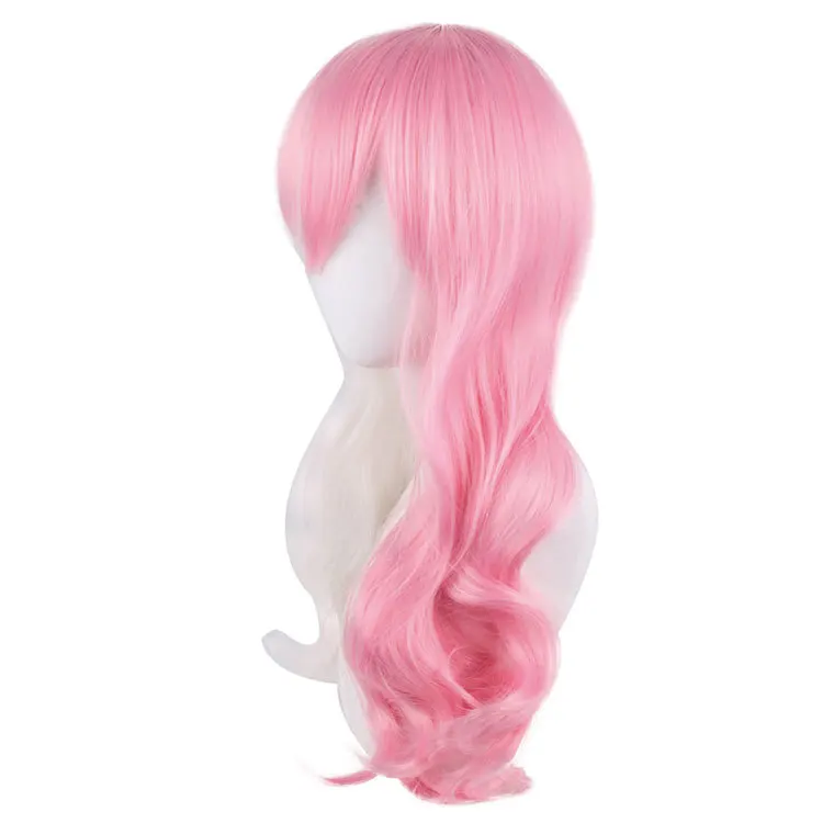 Anime Danganronpa Monomi Women Long Curly Wig Cosplay Costume Dangan Ronpa White Pink Mix Synthetic Hair Halloween Party Wigs |