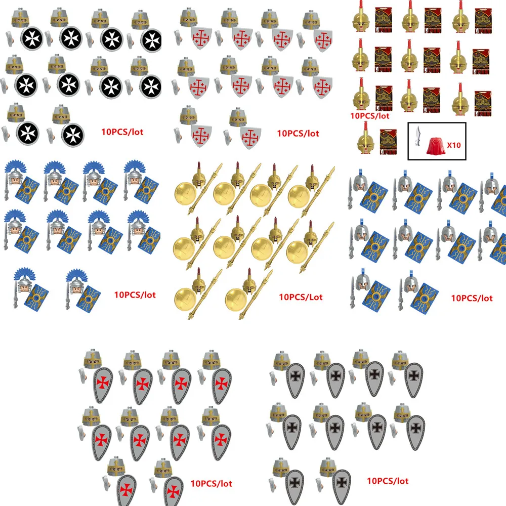 Набор строительных блоков: древние римские солдаты средневековый замок каменный