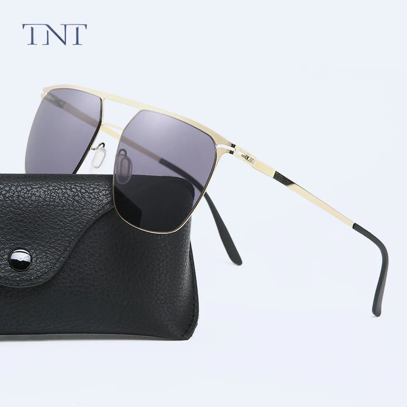 

TNT 2020 Classic Retro Polarized Men's Sunglasses Steel NoScrew Vision Driving Shades For Male Fashion Sun Glasses UV400 T0081