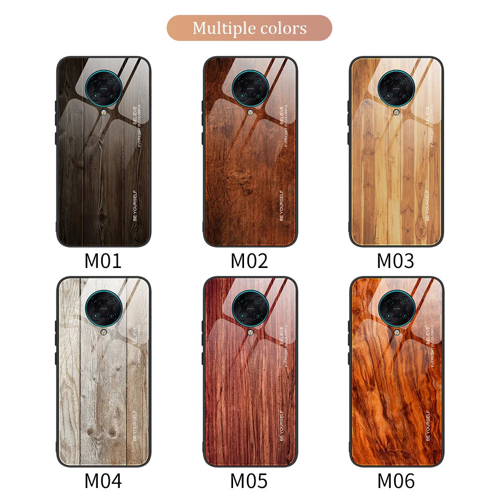 

Wood Tempered Grain 9H Hard Glass Case For Xiaomi Redmi K30 K20 Pro 9A 8A 7A 8 7 6 Pro Mobile Phone Case