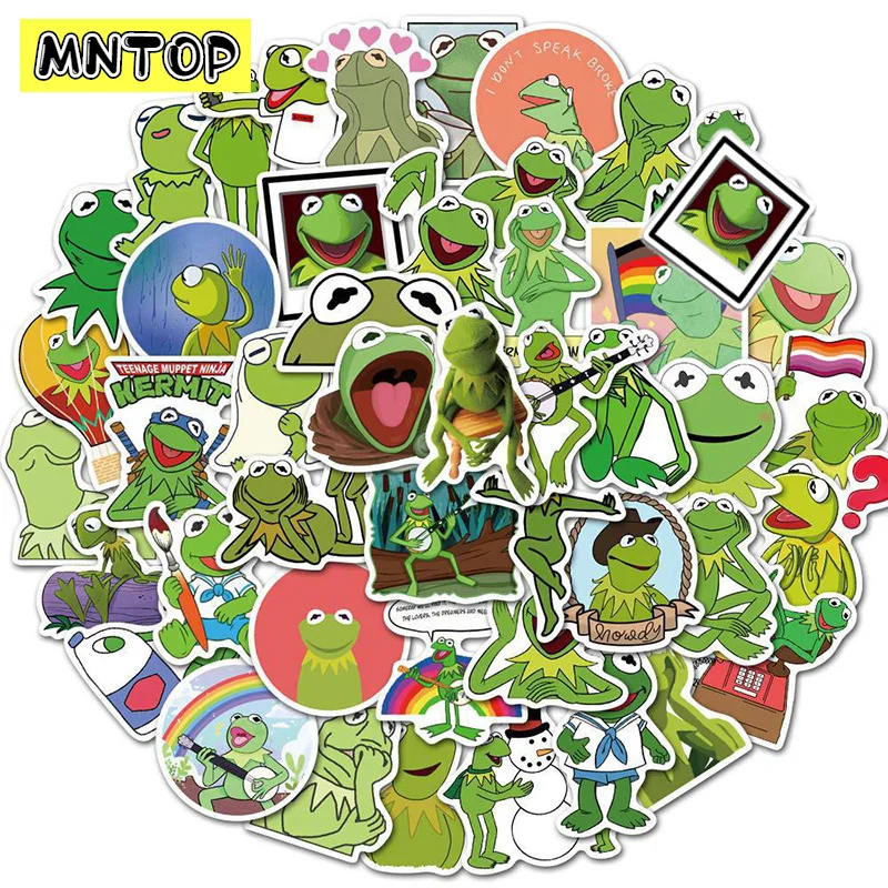 10/30/50Pcs/set Puppet Cartoon Kermit The Frog Sticker For Skateboards Laptop Luggage Guitar Fridge Motorcycle Phone Case Kids