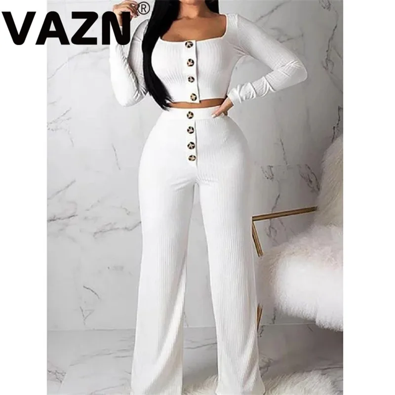 Удобный Повседневный Спортивный костюм VAZN для женщин однотонные комплекты с