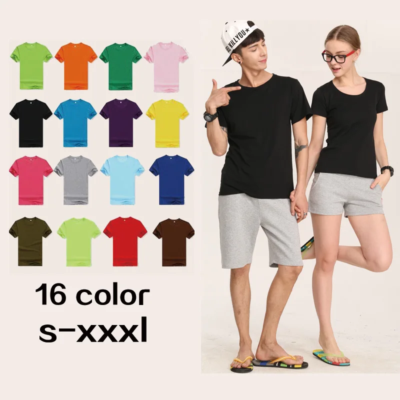 Однотонные мужские белые черные свободные повседневные хлопковые футболки