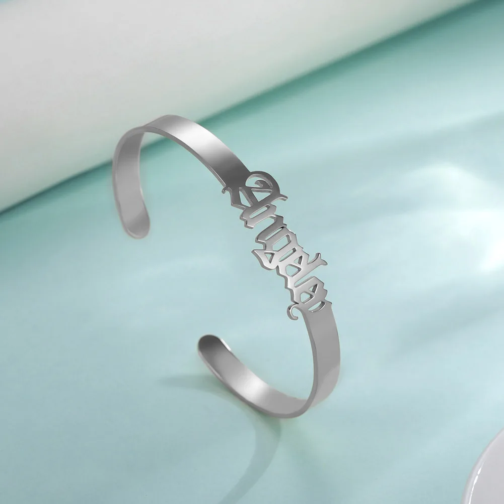 Модные старые английские браслеты LIKGREAT для женщин открытые манжеты с буквами