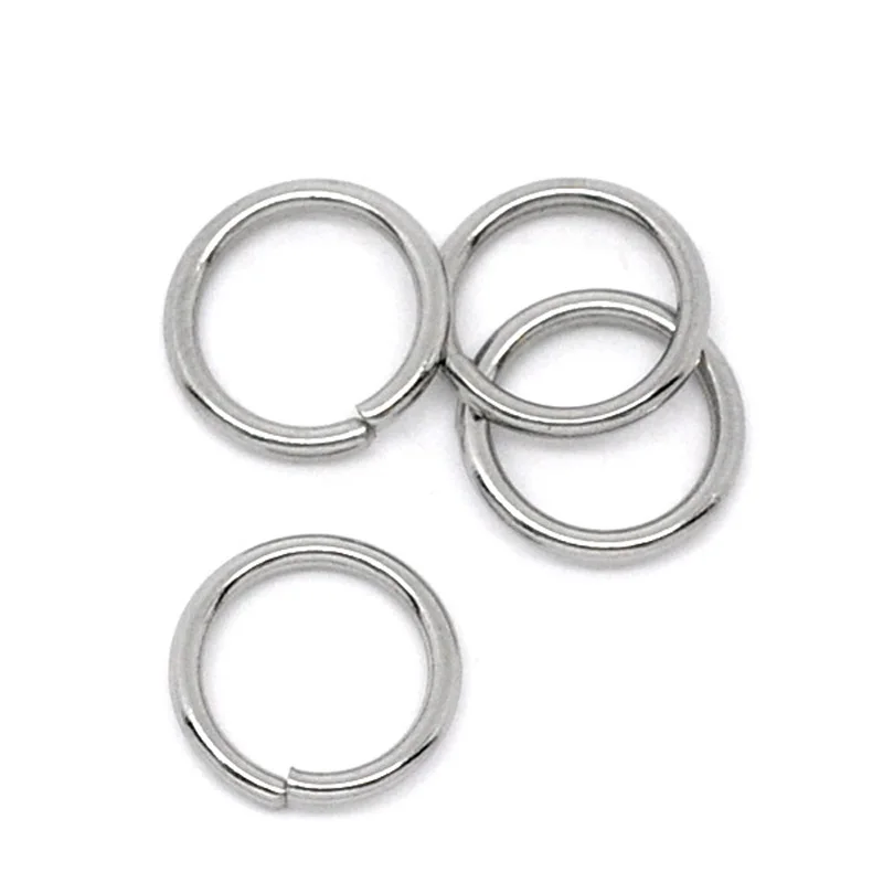 300 шт. нержавеющая сталь 8 мм ювелирные изделия открытые одинарные петли кольца и