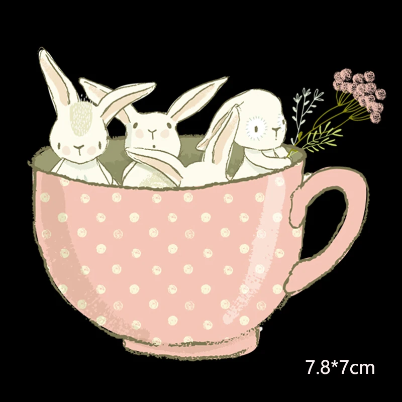 Для переноса утюгом Пасхи милый кролик передачи тепла нашивки на одежду наклейки