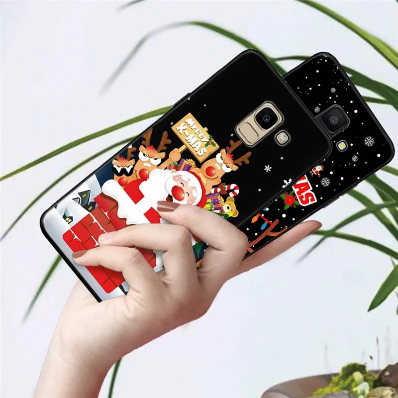 Санта Клаус силиконовый чехол для телефона для samsung Galaxy J3 J5 J7 J2 Pro J4 J6 плюс J8 Etui Рождественский подарок