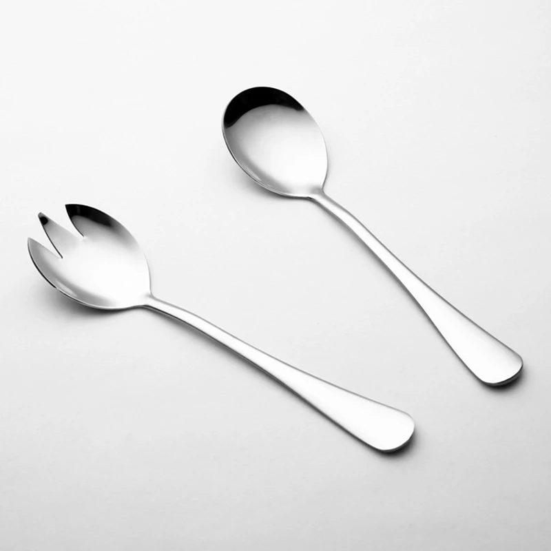 

Thickened stainless steel salad spoon and fork one-piece dual-use fruit tableware