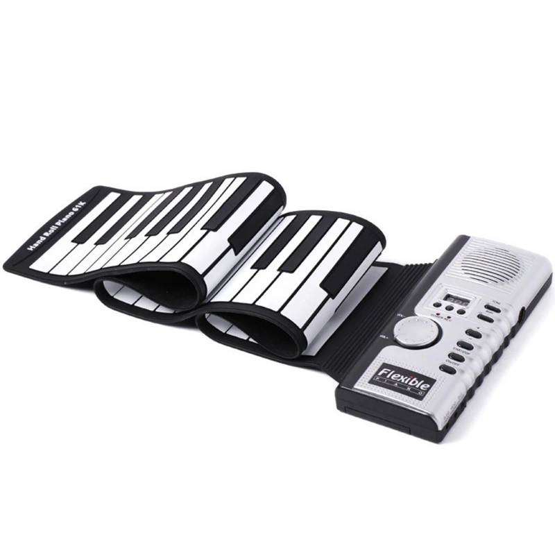 

Roll Piano, Portable Electronic Musical Instrument, Environmentally Friendly Piano (61 keys, White)