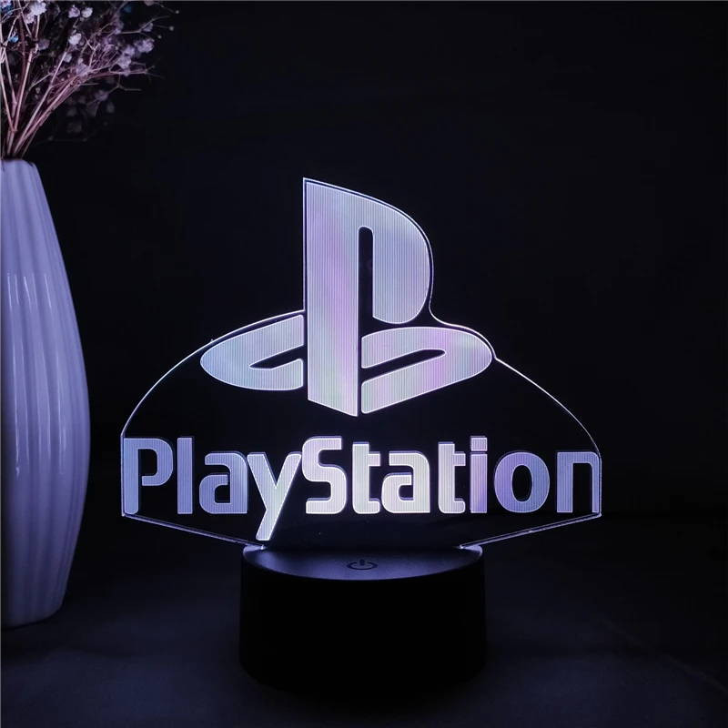 

Playstation PS Player 3d Led Night Light Play station Nightlight for Kids Gift Bedroom Decor Table Lamp Remote Control