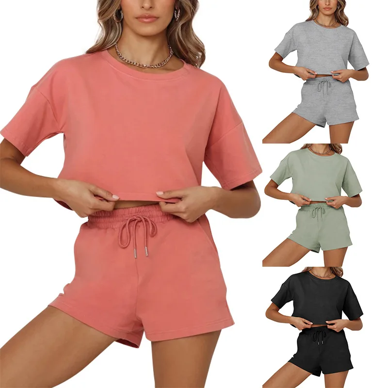 

Г-жа 2021 Летний жакет, которые показывают тонкую талию шорты Модный спортивный два костюма майка для женщин