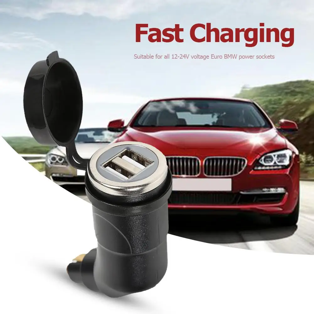 Мотоцикл 5В 3.1A Адаптер зарядного устройства с двойным USB для BMW DIN штепсельная