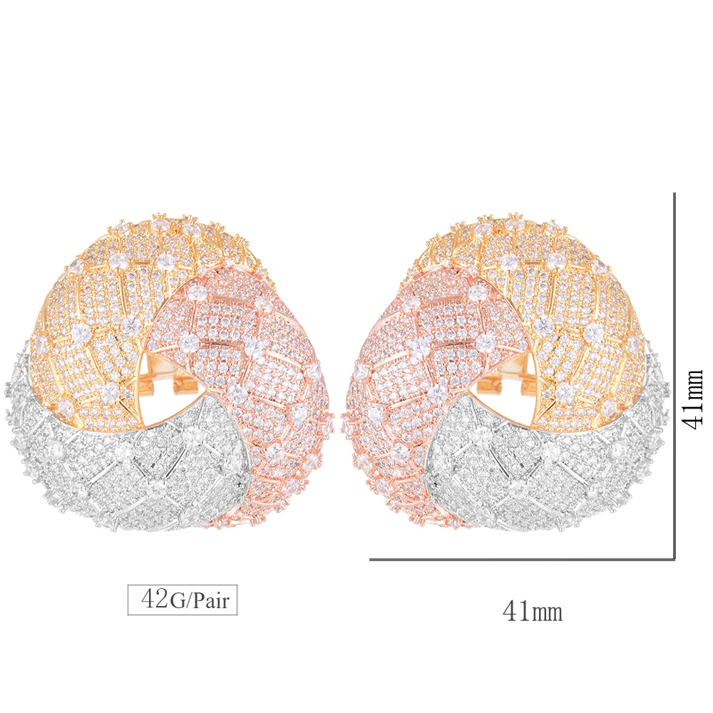 

KellyBola Fashion Geometry Big Size Triangle Shape Hollow Earrings Jewelry For Indian Nigerian Women Wedding Engagement