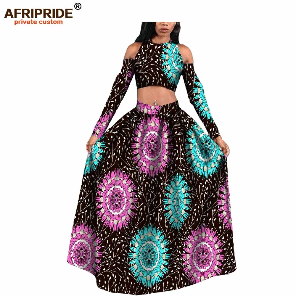 2019 модное платье для вечевечерние для женщин, топ и юбка из 100% хлопка, Африканский стиль, женская одежда bzain Rich maxi A722614