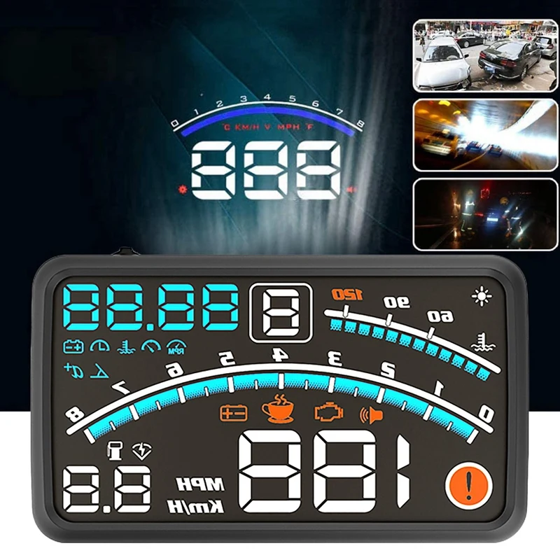 

5.5 Inches Car OBD2 II EUOBD Car HUD Head Up Display with Bracket Car Overspeed Warning System 4E HUD Car ASH-4E