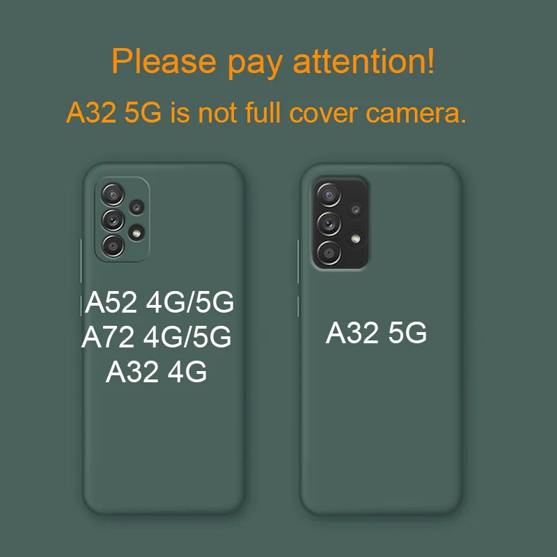 

New Upgrade Camera Protector Liquid Silicone Phone Case For Samsung Galaxy A52 A72 A32 4G 5G Original Back Cover Cases