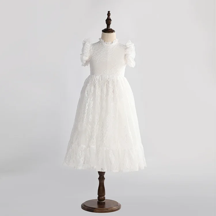 

New Summer Baby Girl Party Pageant Formal Dresses Kid Tulle Tutu Lace Backless Dresses Girls Wedding Dress Birthday Dress