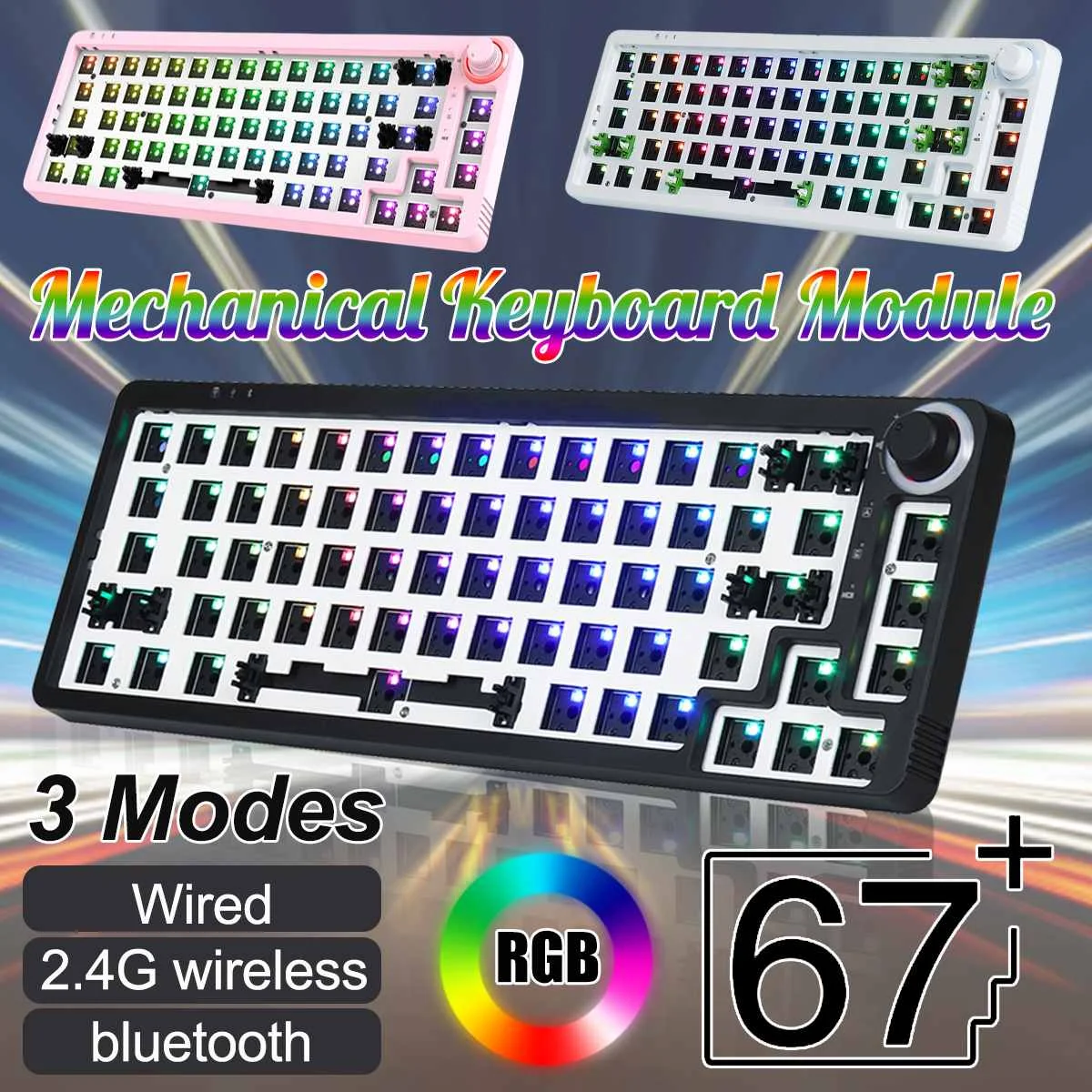 

Набор клавиатуры с механической клавиатурой, 3 режима, RGB, 3/5 контактов