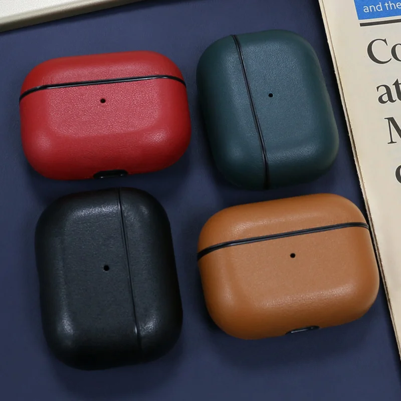 

Airpods Case Leather Pattern Earphone Cover Airpods Pro Leather Luxury Charging-Box Airpod Pro Case Leather Genuine Wireless