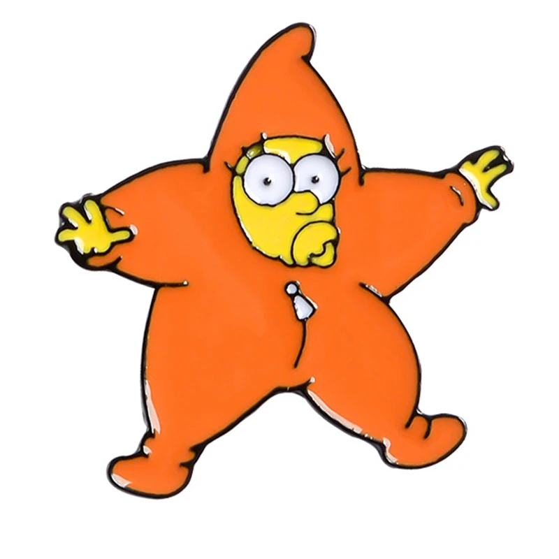 Simpsons брошка мультфильм пятиконечная одежда звезды рюкзак с орнаментом