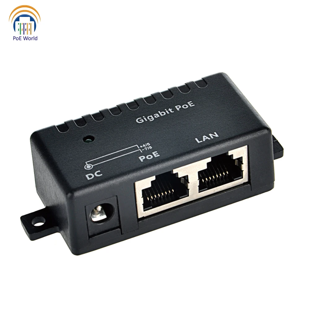24V гигабитный Пассивный PoE инжектор/разветвитель разъем с 12W адаптер питания для