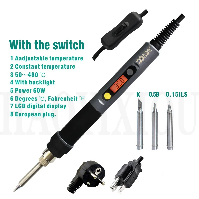 CXG Электрический паяльник с ЖК дисплеем 220 В/110 В C60W/C90W/C110W|Электрические паяльники|