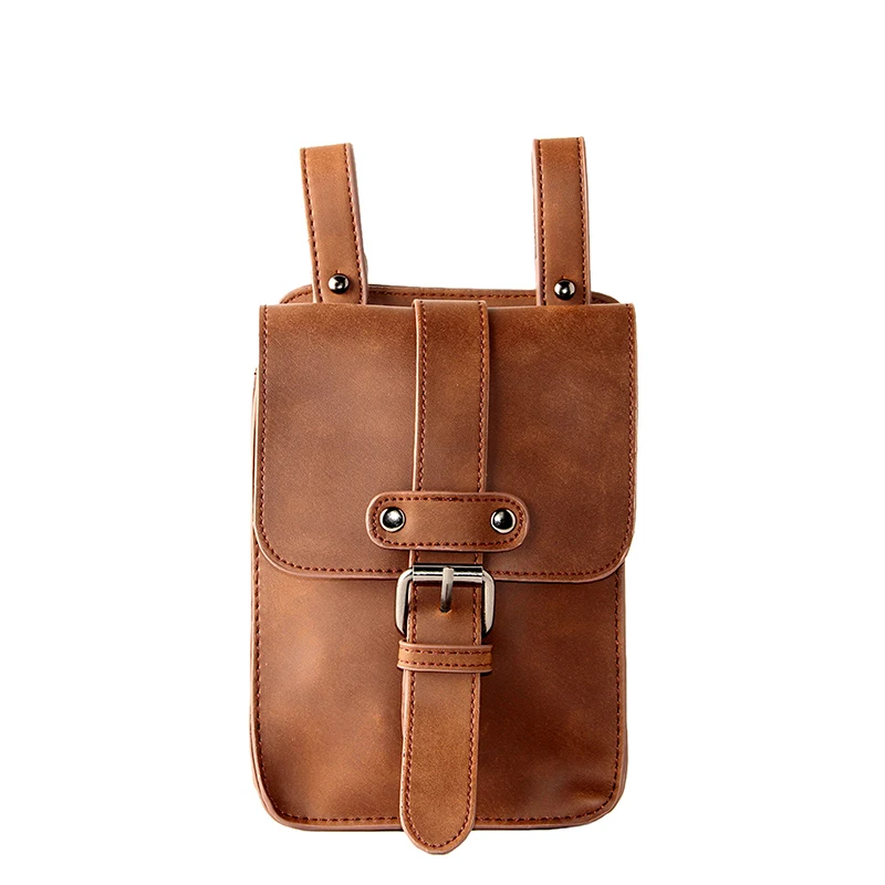 Мужская Фотосумка маленькая поясная сумка чехол дорожная винтажная коричневая