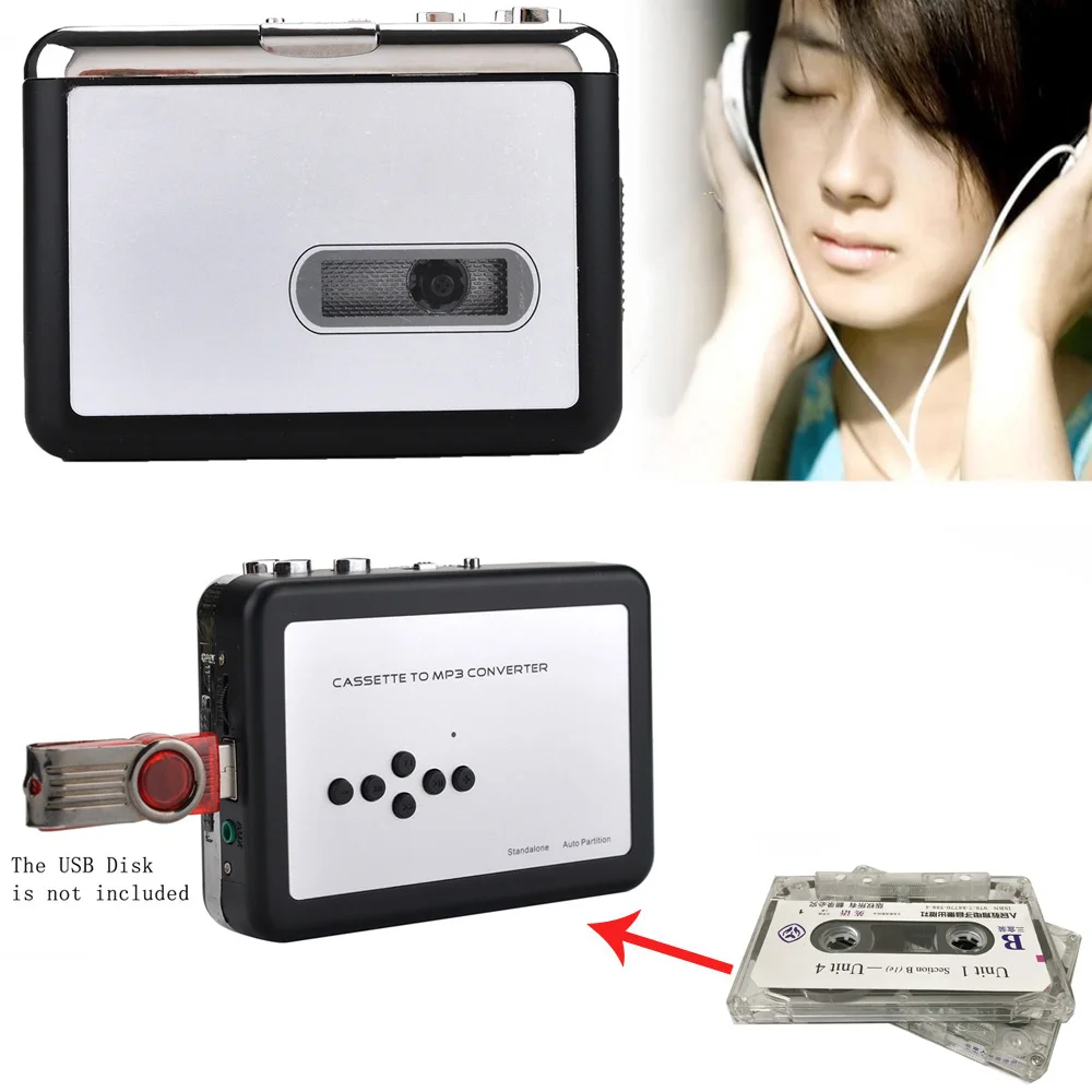 Ezcap старая Кассетная лента в MP3 конвертер USB флэш накопитель U диск плеер Walkman с