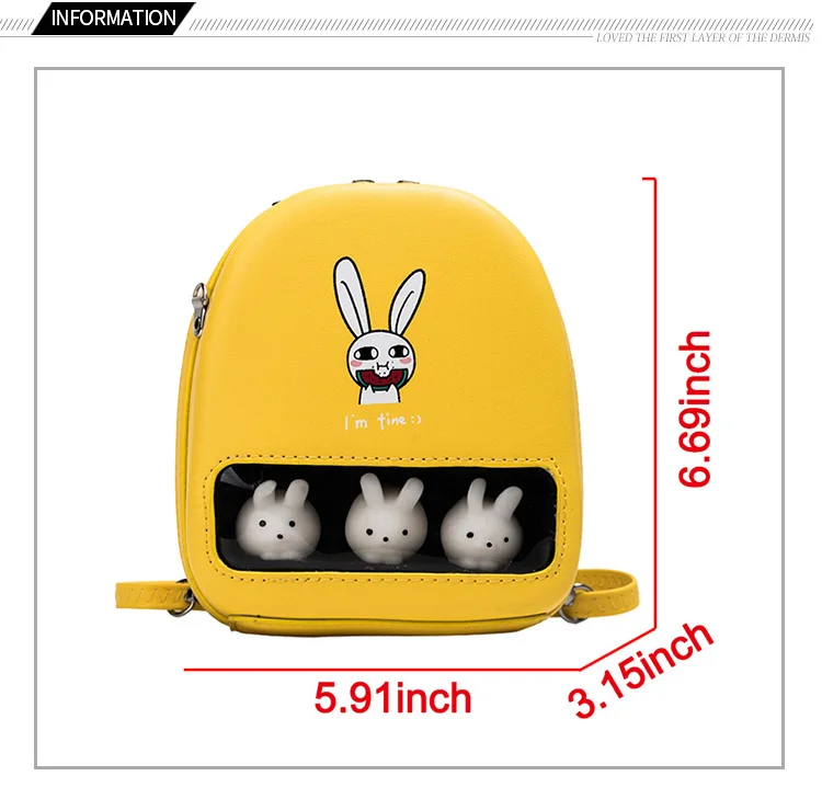 Милая желтая утка прозрачная Ita Bookbags женские рюкзаки с мультяшным принтом женские Мини кожаные школьные сумки для девочек Pu Back Packs