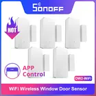 Беспроводная сигнализация Sonoff DW2-WiFi для окон и дверей, работает с приложением eWeLink и поддержкой устройств Sonoff IFTTT