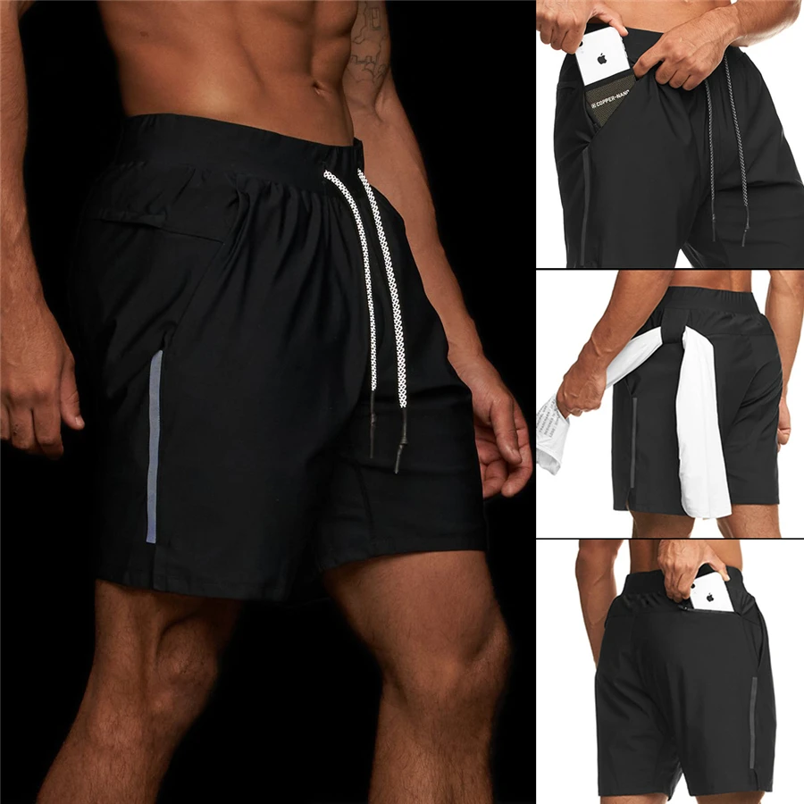 

2021 Summer Running Shorts Men 2 in 1 Sports Jogging Fitness Shorts Training Quick Dry Mens Gym Men Shorts Sport gym Short Pants