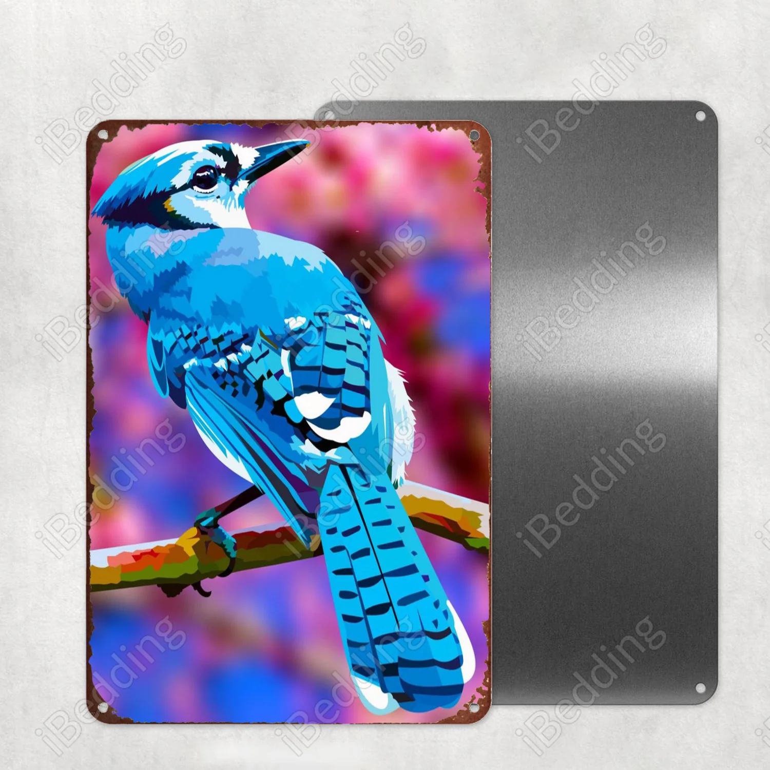 

Синий Джей фотографический металлический фон для бара, паба, клуба, Настенный декор, железная живопись, декоративная пластина 20x30 см