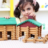 170pcsset building house toy for toddlers wooden cabin log set preschool education construction toy gift set for 3 years old