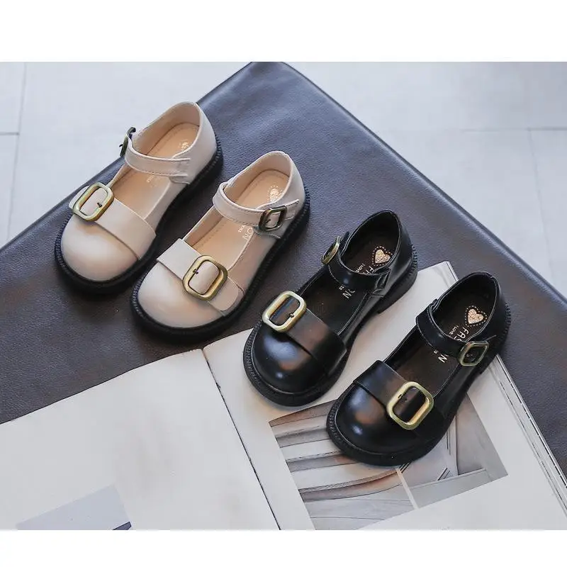 

Girls Mary Jane College Style Leather Shoes Children British Style Small Leather Shoes Kids Fashion Solid Color Shoes 4 6 9 10 Y