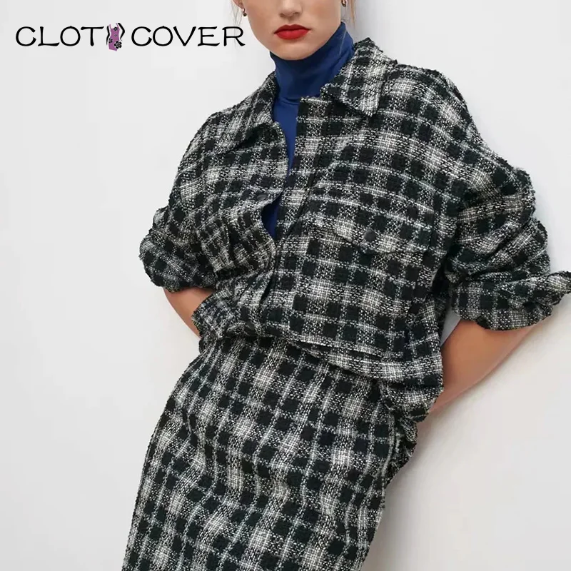 

Women Casual Retro Vintage Spring Autumn Long Sleeve Shirts Plaid Print Blouses Jacket Long Sleeve Turn Down Collar Streetwear