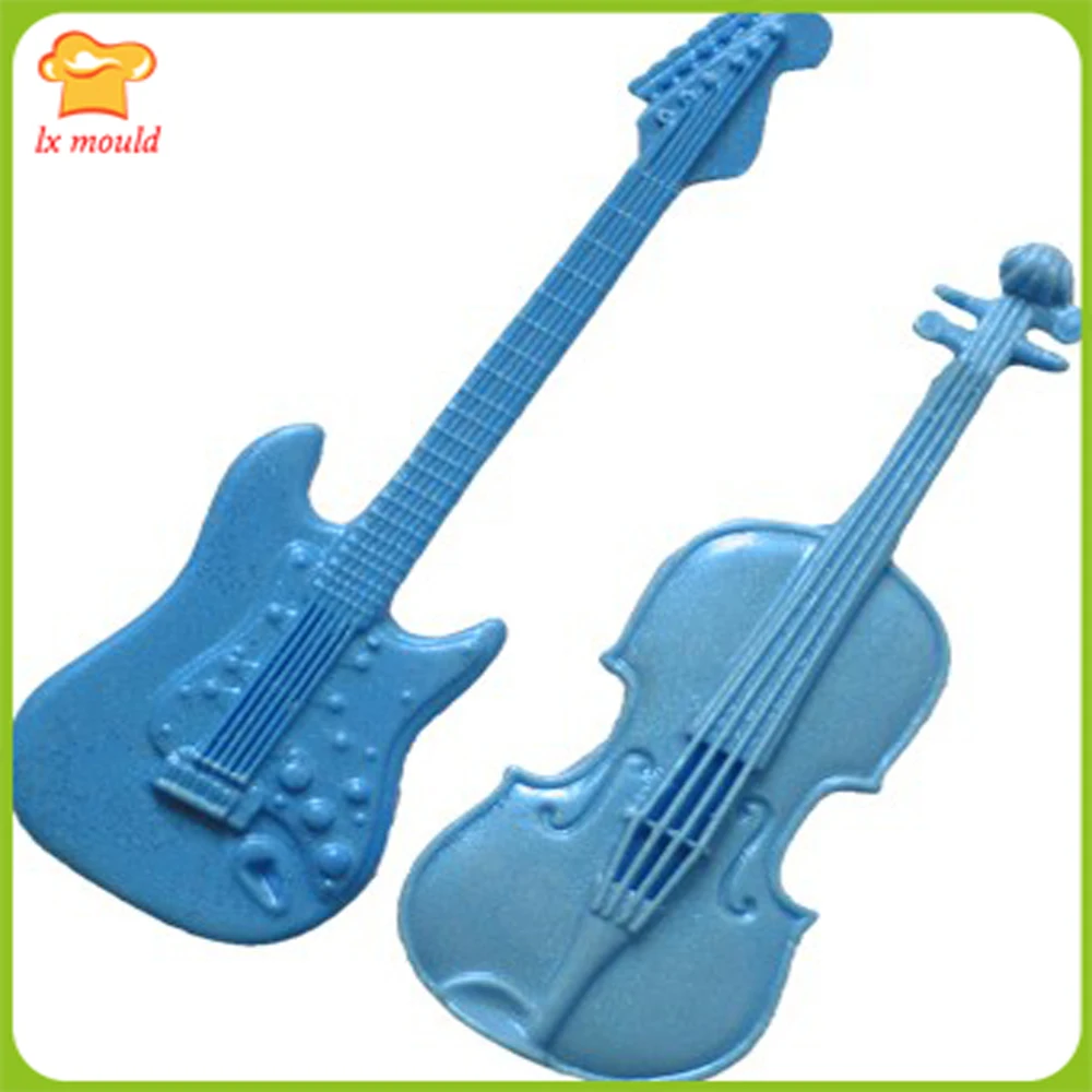 

GUITAR MUSICAL INSTRUMENT BAKING FONDANT CAKE SOAP SILICONE MOULD Silicone Mold Violin