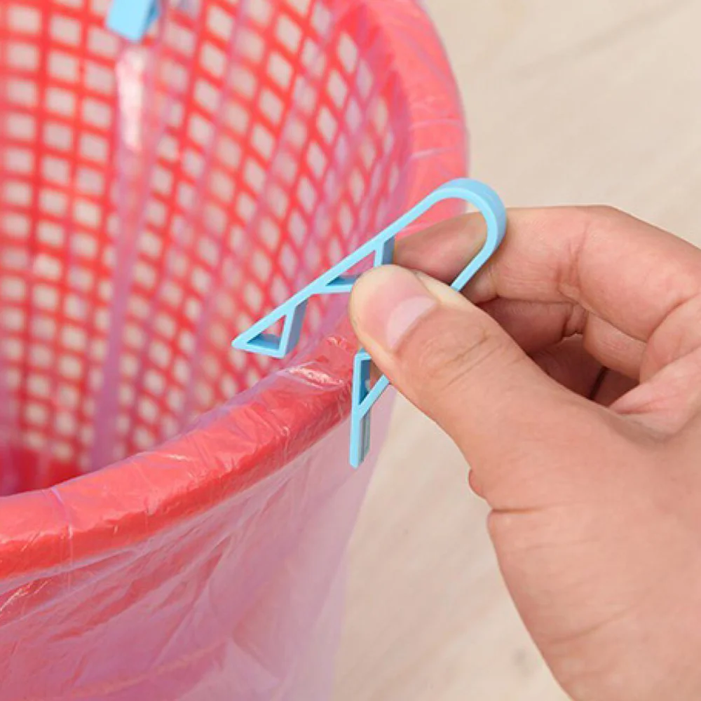 

20pcs Trash Bag Clip Simple Pratical Fixed Waste Bin Bag Holder Rubbish Clip Garbage Can Clamp Holder (Blue)