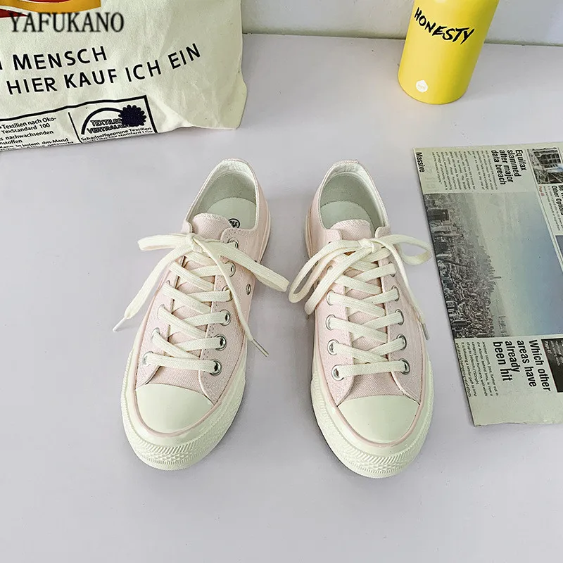 Классические парусиновые туфли в стиле ретро для студентов повседневные