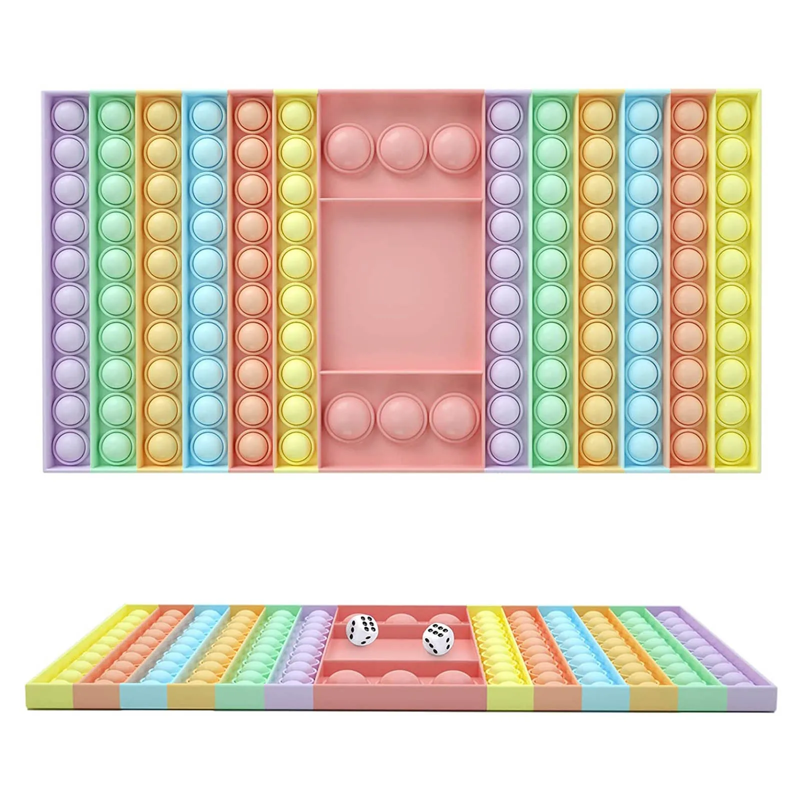 

Rainbow Chess Board Push Bubble Pop Fidget Sensory Toys Antistress Poppit Educational Brain Toys jouet anti stress enfant D2