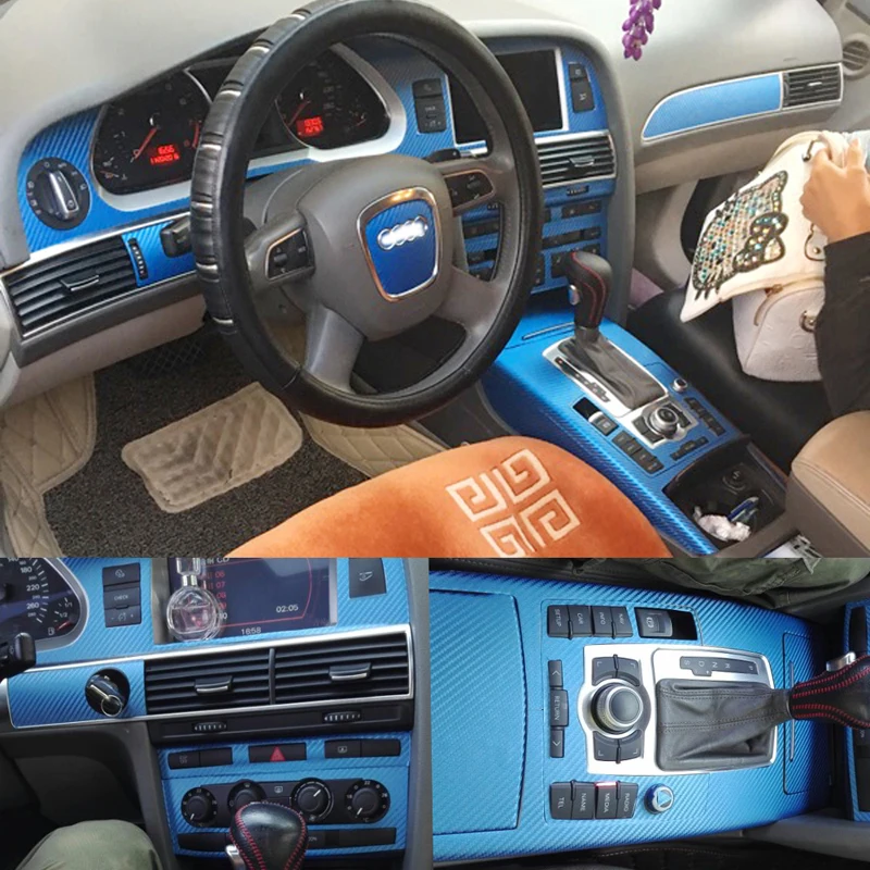 Новый 3D углеродное волокно интерьер автомобиля центральная консоль изменение