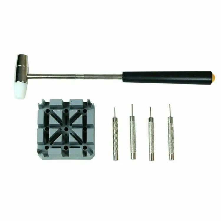 

Watch Repair Band Link Remover Tool Kit - Hammer Punch Pins Watch Strap Holder