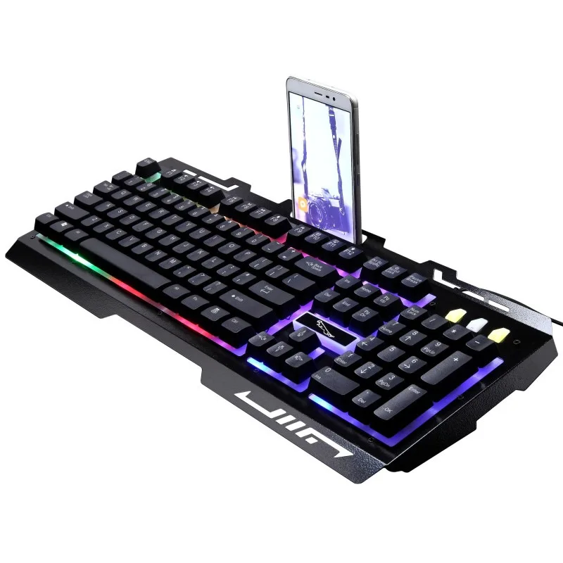 Проводная клавиатура G700 для ноутбука, механическая металлическая подсветка, Игровая клавиатура