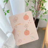 cute orange for ipad air 2 3 10 5 pro 2019 7th 10 2 inch case for ipad 9 7 mini 5 cover capa with pencil holder cases