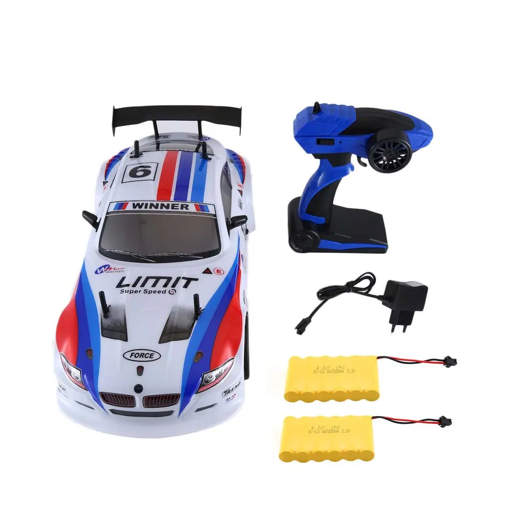 1/10 1400mAh 2,4G RC гоночный автомобиль Модель Игрушки 1:10 25 км/ч плоский спортивный Дрифт автомобиль автомобили игрушка для детей подарок 2 Батареи ЕС вилка