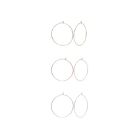kose 3 pairs hoop earrings sets for women girls 14k gold silver rose gold plated lightweight gold hoops earrings 20mm