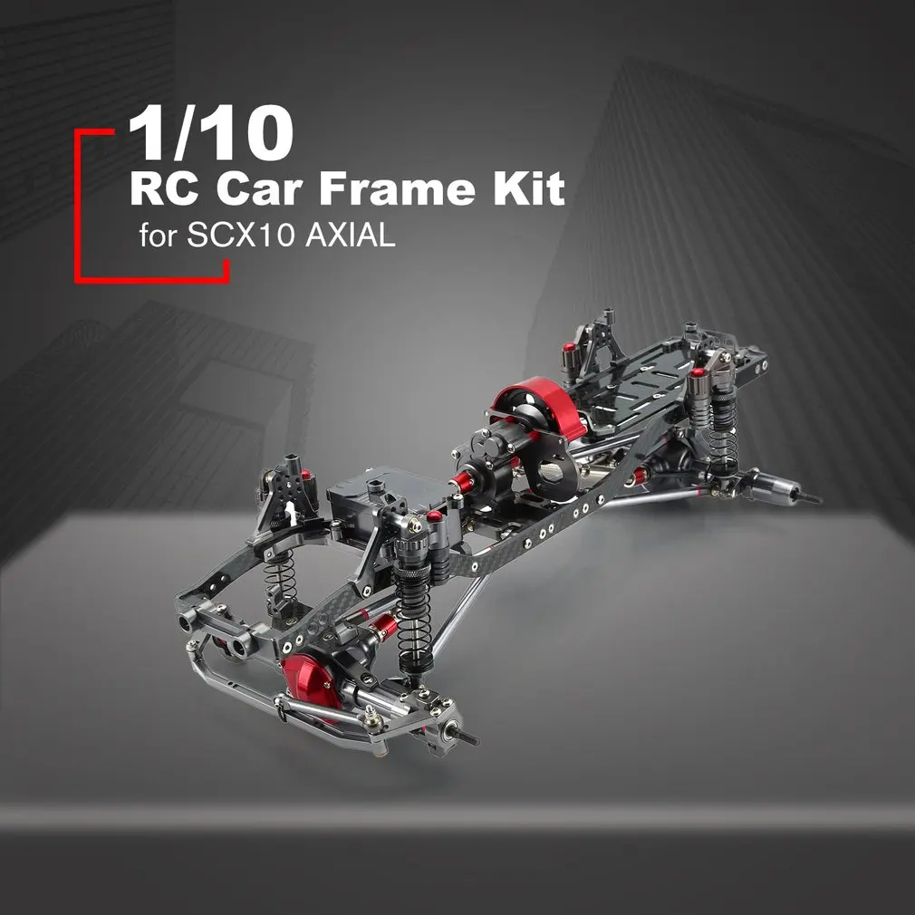 1/10 RC автомобильный комплект рамы из алюминиевого сплава с ЧПУ для SCX10 осевой RC Гусеничный альпинистский Автомобиль diy Запчасти и аксессуары - Цвет: Черный